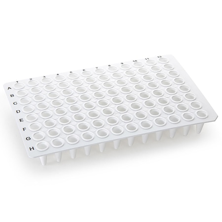 Globe Scientific 0.1mL 96-Well PCR Plate, Low-Profile, No Skirt, White, 20PK PCR-NS-01W